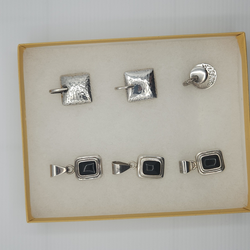 Silpada Sterling Silver Pillow Onyx Pendant Necklace Collection - Picture 3 of 4